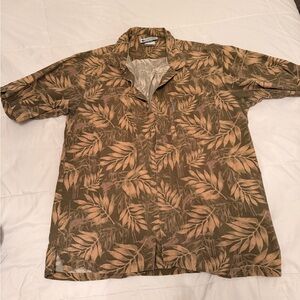 Columbia Olive and Beige Leaf Shirt